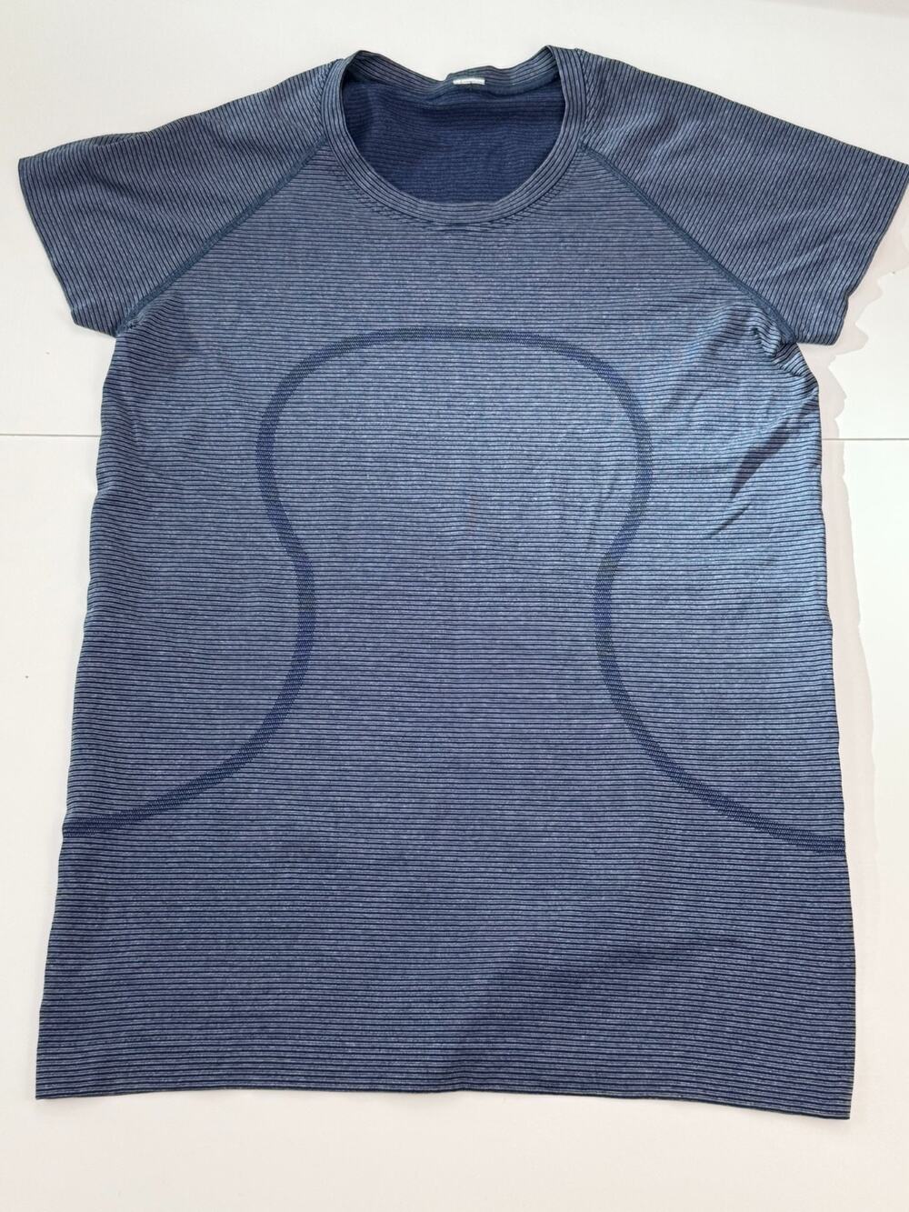 Lululemon Swiftly Tech Womens Blue Stripe Short Sleeve Running Shirt